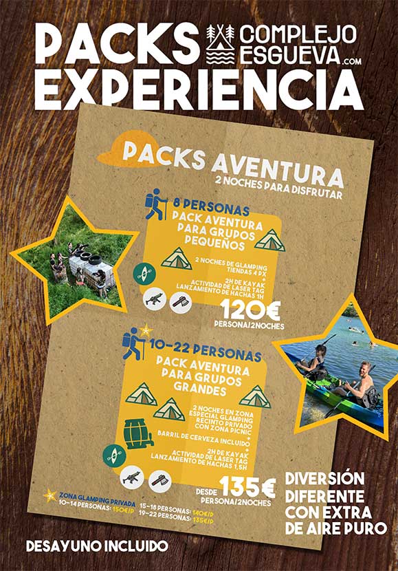 pack aventura glamping camping Valladolid